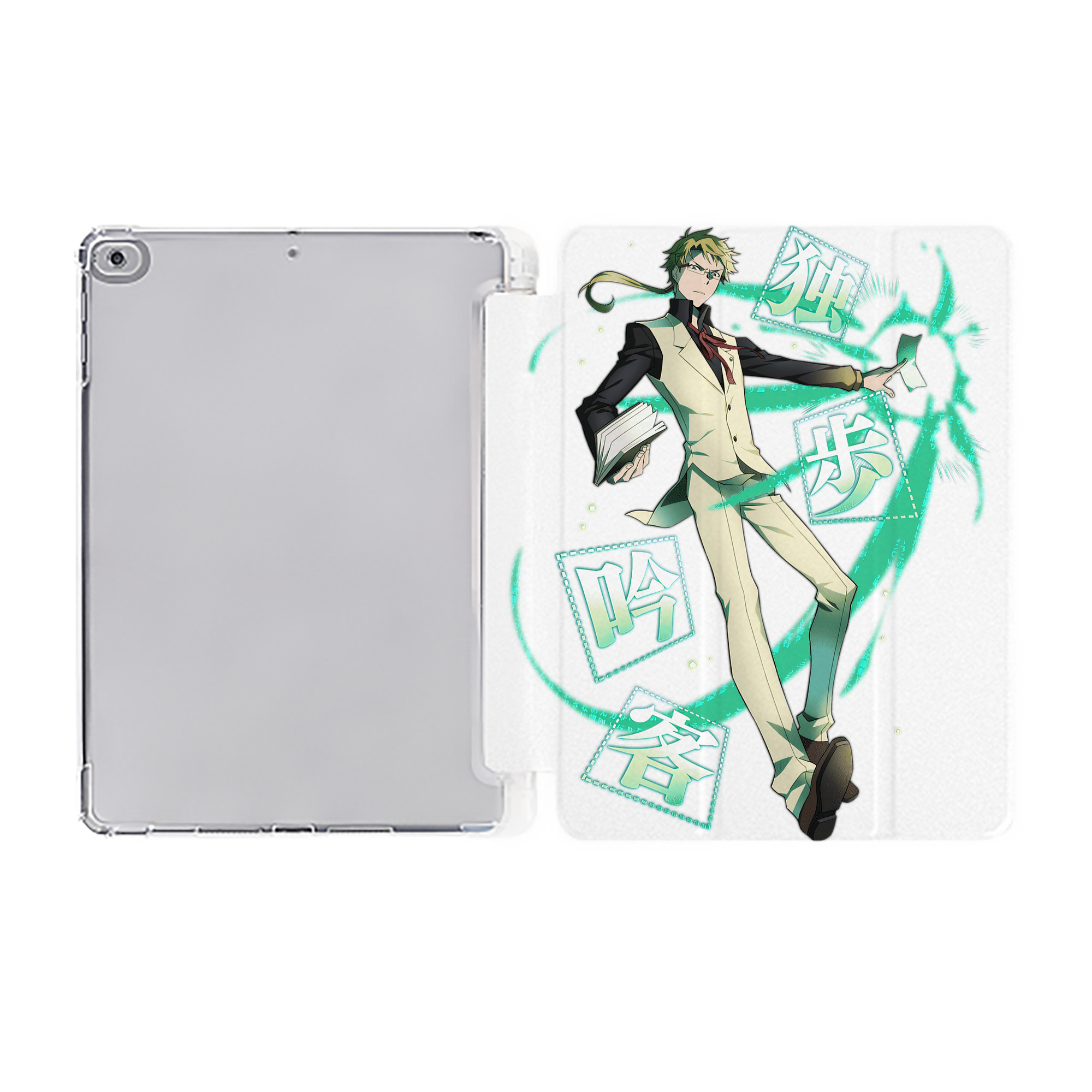 （画像用） 文豪ストレイドッグス Bungo Stray Dogs IPad ケース ペン収納付き 三つ折りスタンド PUレザー×シリコン 対応機種9.5/10.5/10.9インチ